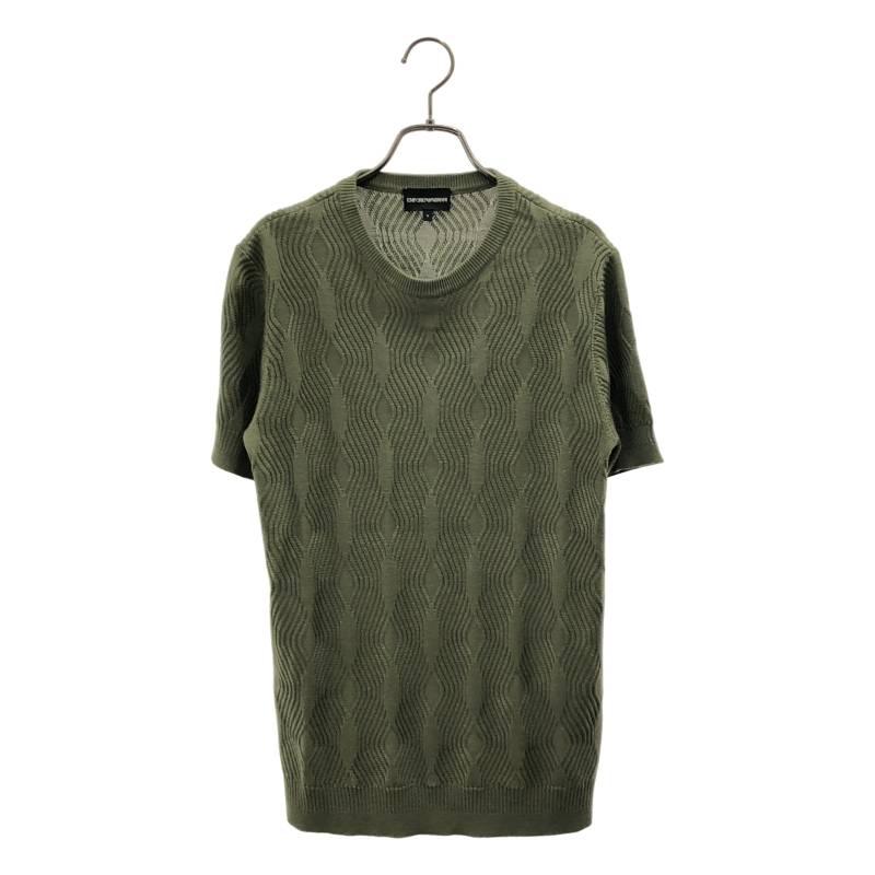 【美品】 EMPORIO ARMANI / エンポリオアルマーニ | クルーネック サマー ニット カットソー | S | グリーン系 | メンズ