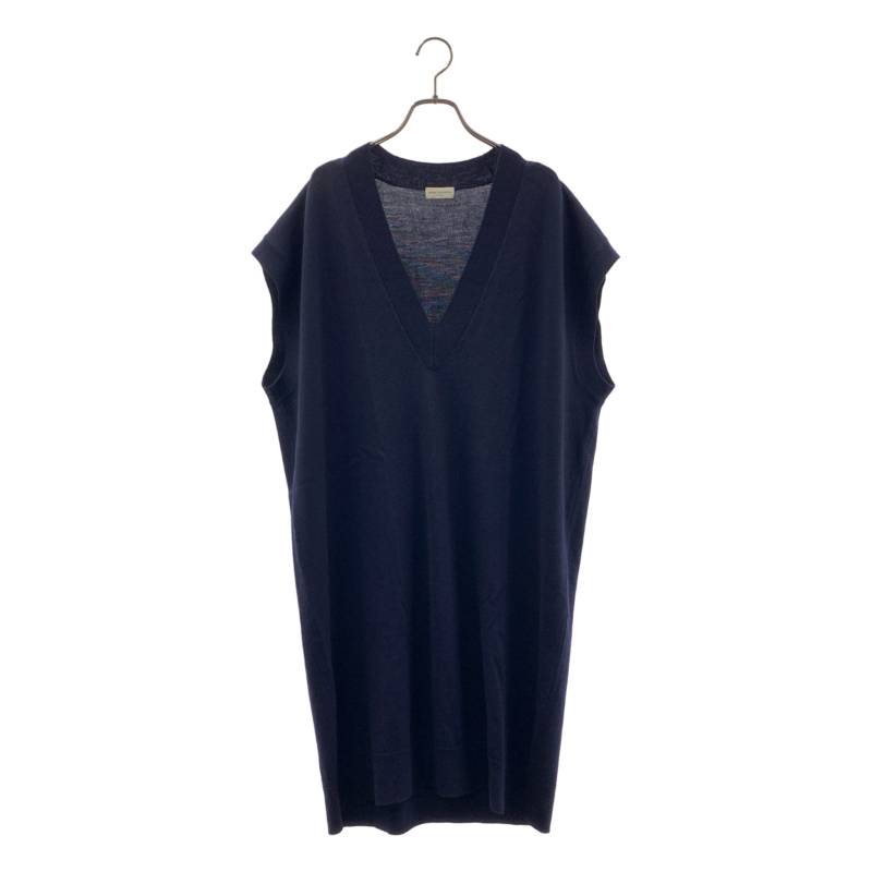 【美品】 DRIES VAN NOTEN / ドリスヴァンノッテン | NEELES 5701 M.K.TOP メリノウール Vネック ロング ニット | Ｍ | ネイビー | メンズ｜KLD 店