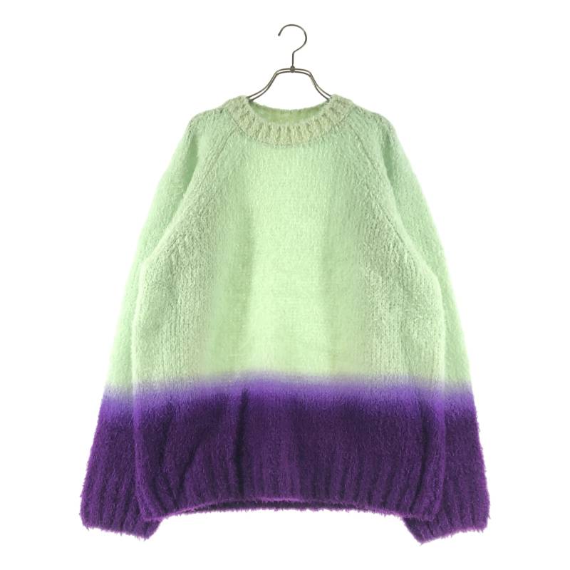【美品】 sacai / サカイ | 2024AW | GRADATION バイカラー ニット セーター | 2 | ライトグリーン/パープル | メンズ 29,458円