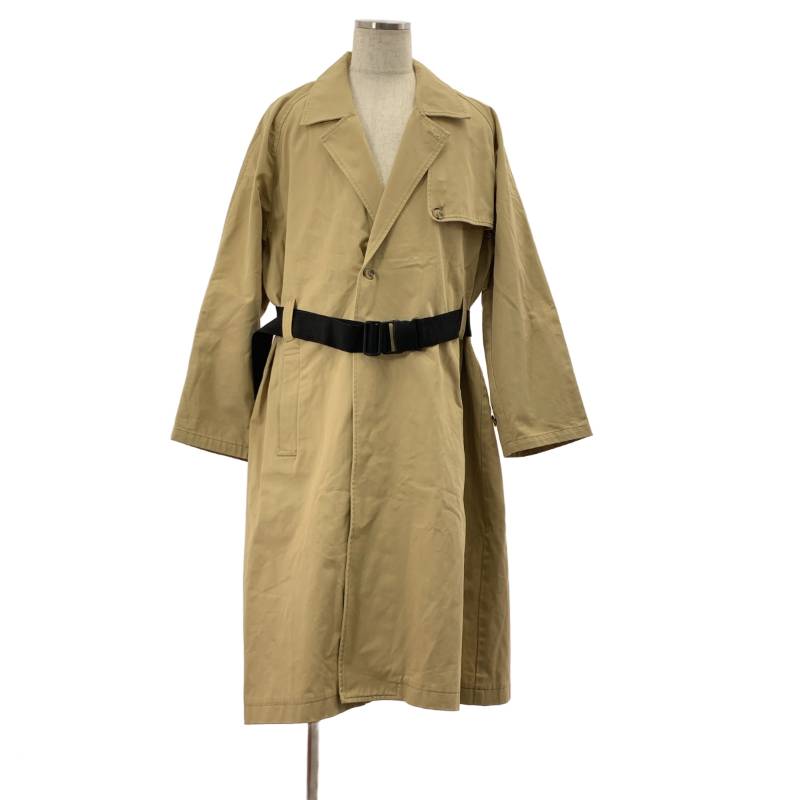 CLAMP / クランプ | COAT-18 コットン ベルテッド オーバーサイズ トレンチコート | F | ベージュ | メンズ