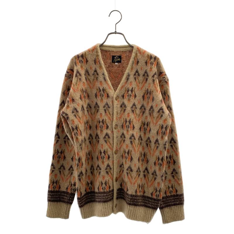 Needles / ニードルス | Mohair Cardigan / ウール モヘヤ 総柄 ニット カーディガン | S | ライトブラウン系 | メンズ