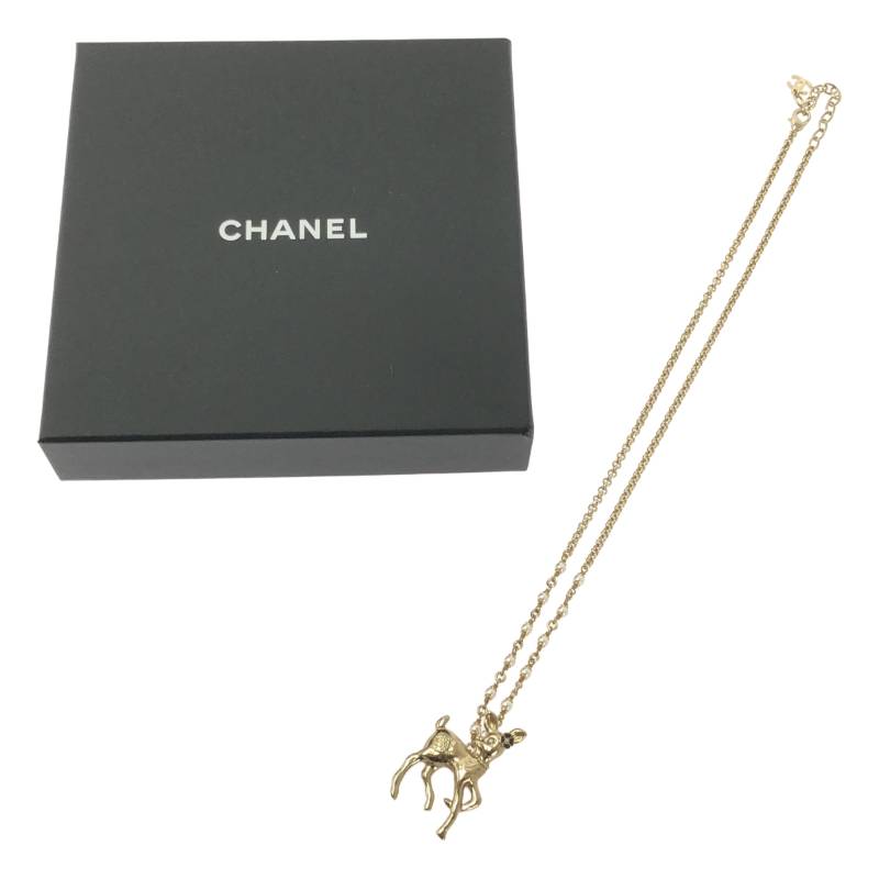 【新品】 CHANEL / シャネル | 2025SS | ABF289 ココマーク バンビ ラインストーン フェイクパール装飾 チェーンネックレス | ゴールド | レディース|KLD 店