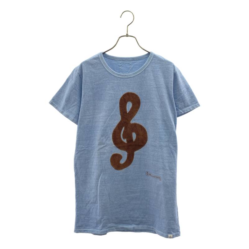 【美品】 visvim / ビズビム | music note tee クルーネック カットソー Tシャツ | 3 | ライトブルー/ブラウン | メンズ