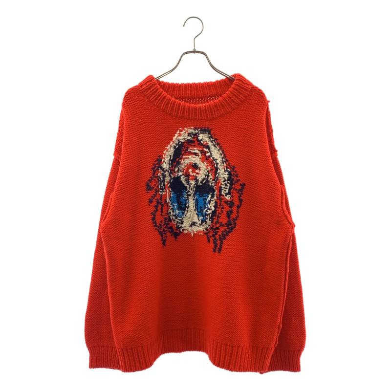 doublet / ダブレット | HAND-KNITTING JACQUARD PULLOVER? ウール ニット | S | レッド | メンズ 28,574円