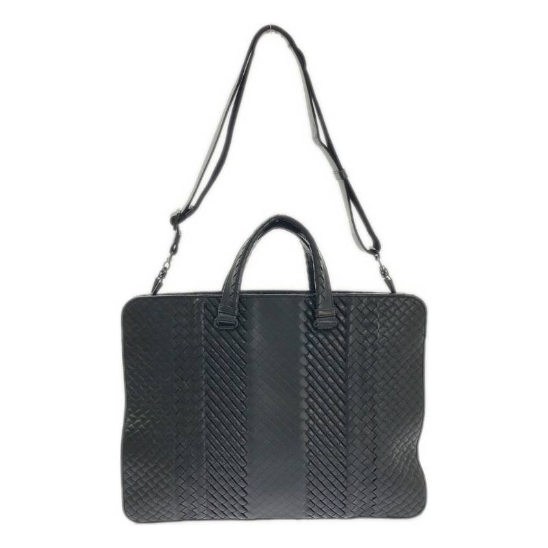 BOTTEGA VENETA / ボッテガヴェネタ | イントレチャート レザー ブリーフケース ビジネスバッグ | ブラック | メンズ