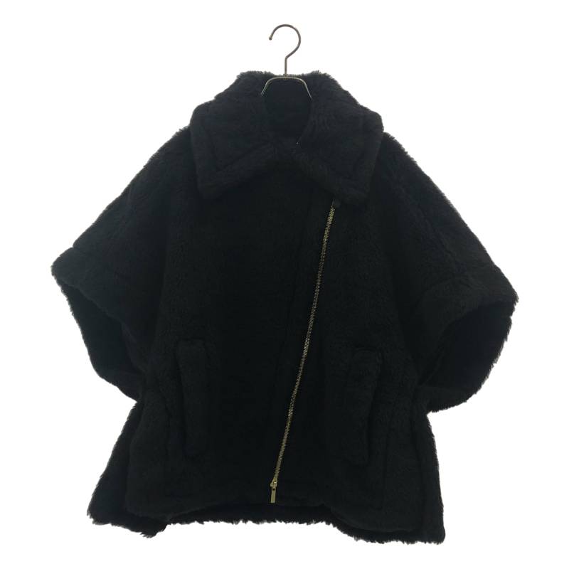 【美品】 Max Mara / マックスマーラ | アルパカ テディベアー ケープ ポンチョ | ML | ブラック | レディース