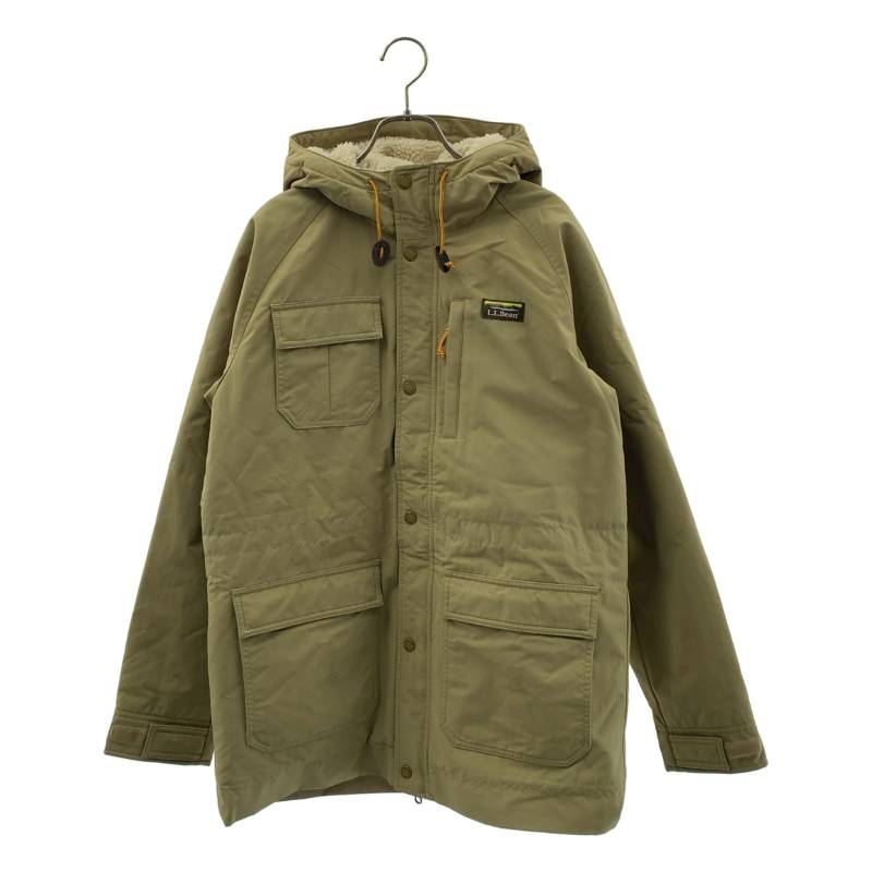 【美品】 L.L.BEAN / エルエルビーン | ロゴ マウンテン ジャケット フーディ / ボア総裏地 | M | カーキ系 | メンズ