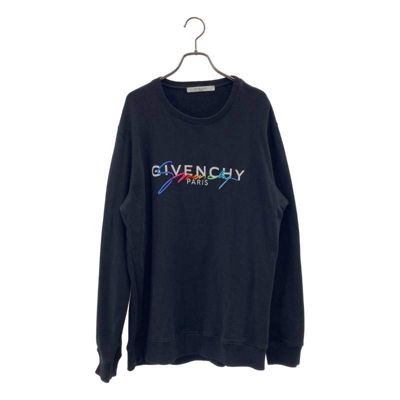 GIVENCHY / ジバンシィ | シグネチャーロゴ 刺繍 流汗 | S | 黒いこと | メンズ
