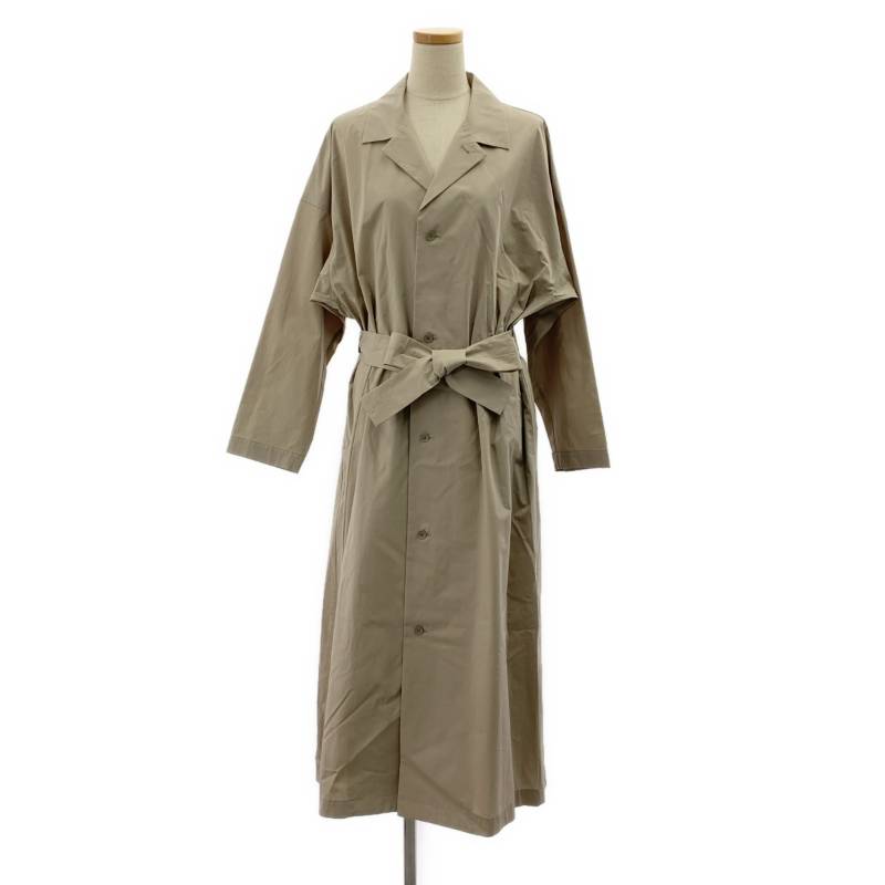 【美品】 ATON / エイトン | オーバーシルエット ベルテッド シングルコート | 01 | ベージュ系 | レディース