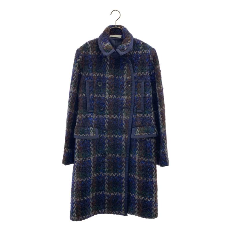 sacai luck / サカイラック | ウール チェック ツイードコート | 4 | ネイビー | レディース 9,544円