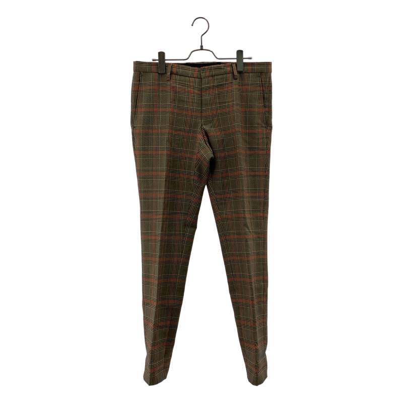 【美品】  DRIES VAN NOTEN / ドリスヴァンノッテン | 羊毛混 グレン照合のしるし スラックス | 50 | 赤銅色 | メンズ