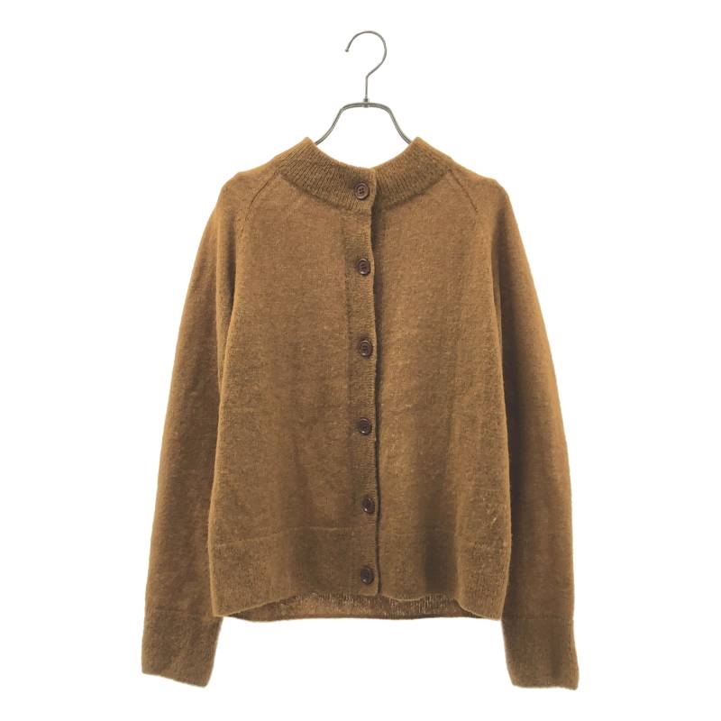 DRIES VAN NOTEN / ドリスヴァンノッテン | アルパカミックス クルーネック ニットカーディガン | ライトブラウン | レディース