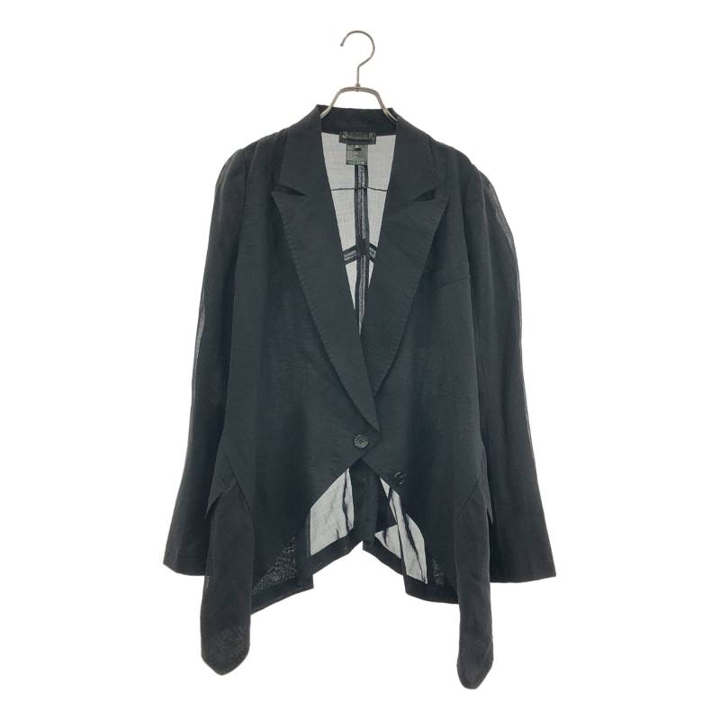 ANN DEMEULEMEESTER / アンドゥムルメステール | ウール混 変形 テーラードジャケット | 36 | ブラック | レディース