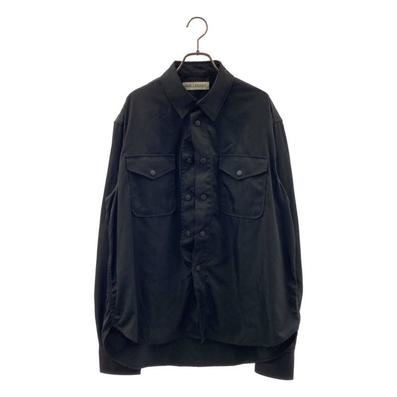 OUR LEGACY / アワーレガシー | Parade Tech Pocket Overshirt パレード プルオーバー | 48 | 黒いこと | メンズ トップス-カジュアルシャツ-メンズファッション