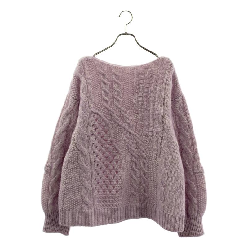 Mame Kurogouchi / マメクロゴウチ | 2021AW | Multi-Pattern Cable Knitted Sweater ケーブル ニット | 2 | パープル | レディース