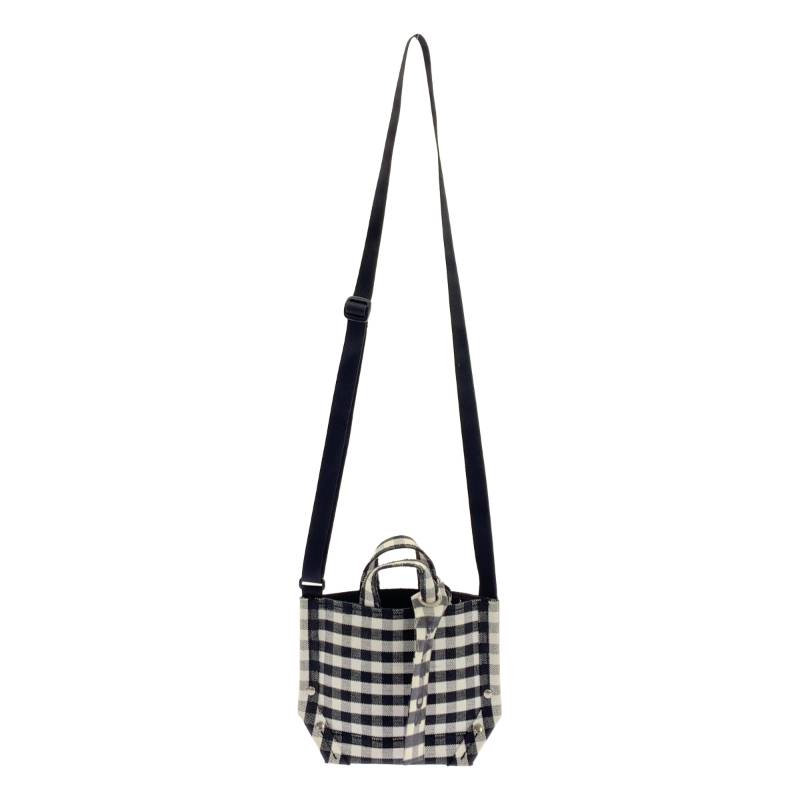【美品】  ebagos / エバゴス | PEARL summer memories / 6号帆布PVC Y字トートSS / 2way ショルダーバッグ | 黒いこと/白いこと | レディース