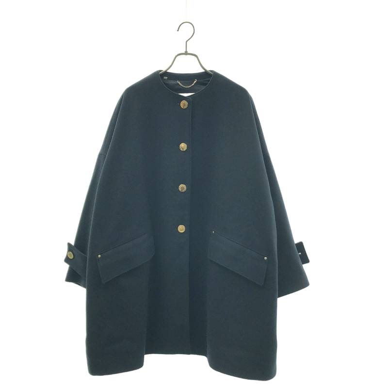【美品】 MACKINTOSH / マッキントッシュ | HUMBIE メタルボタン ハンビーノーカラーコート | 8 | ネイビー | レディース