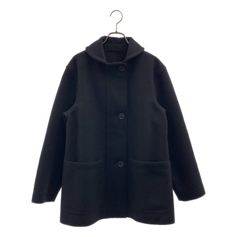 MHL. / エムエイチエルマーガレットハウエル | 絨毛 ラウンド色合い 遊撃手厚地の外套 | XS | 黒いこと | レディース コート・ジャケット-レディースファッション
