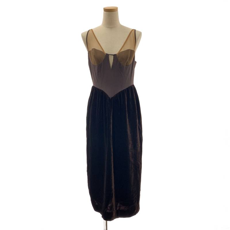 FETICO / フェティコ | 2024AW | VELVET CAMI DRESS ロングキャミソール 衣装 | 1 | 赤銅色 | レディース