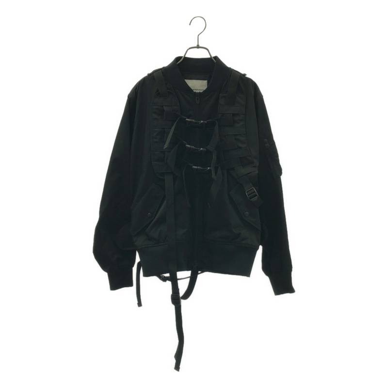 White Mountaineering / ホワイトマウンテニアリング | 2019AW | Twill Shoulder Pad Bomber パッド ボンバー ジャケット | 1 | ブラック | メンズ