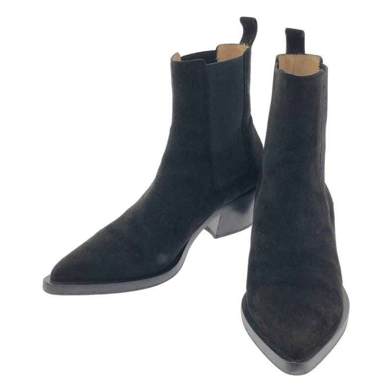 【美品】 Gianvito Rossi / ジャンヴィトロッシ | WYLIE / スエードレザー サイドゴア ショートブーツ | 38 | ブラック | レディース