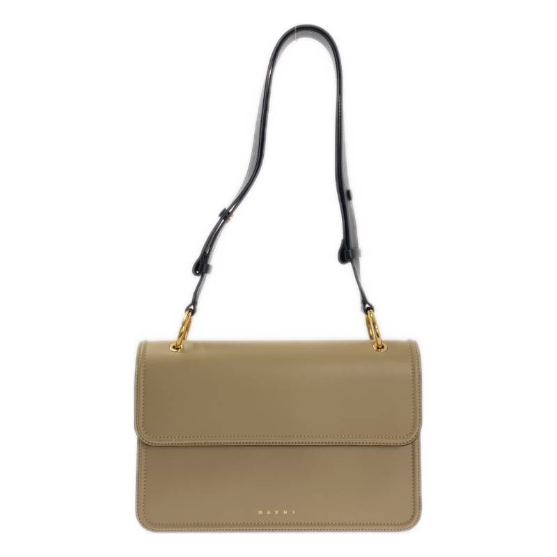 【美品】 MARNI / マルニ | NEW BEAT / ニュービート アコーディオン ショルダー バッグ | ベージュ/ブラック/ゴールド | レディース