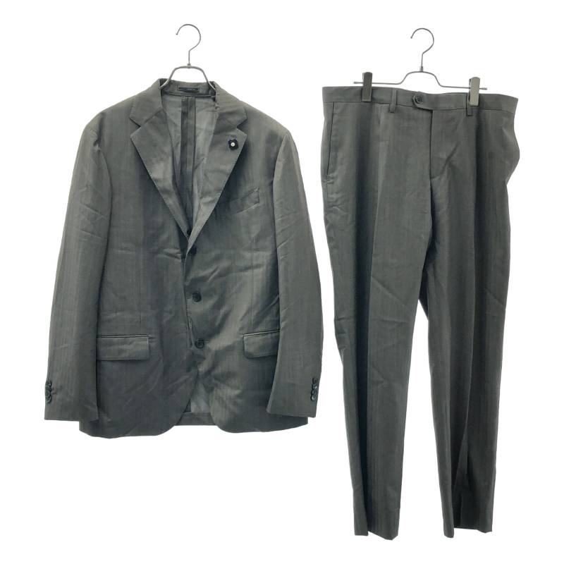 LARDINI / ラルディーニ | セットアップ / ウール ソラーロ シャドゥストライプ テーラードジャケット / スラックス | 54 | グレー | メンズ 27,759円