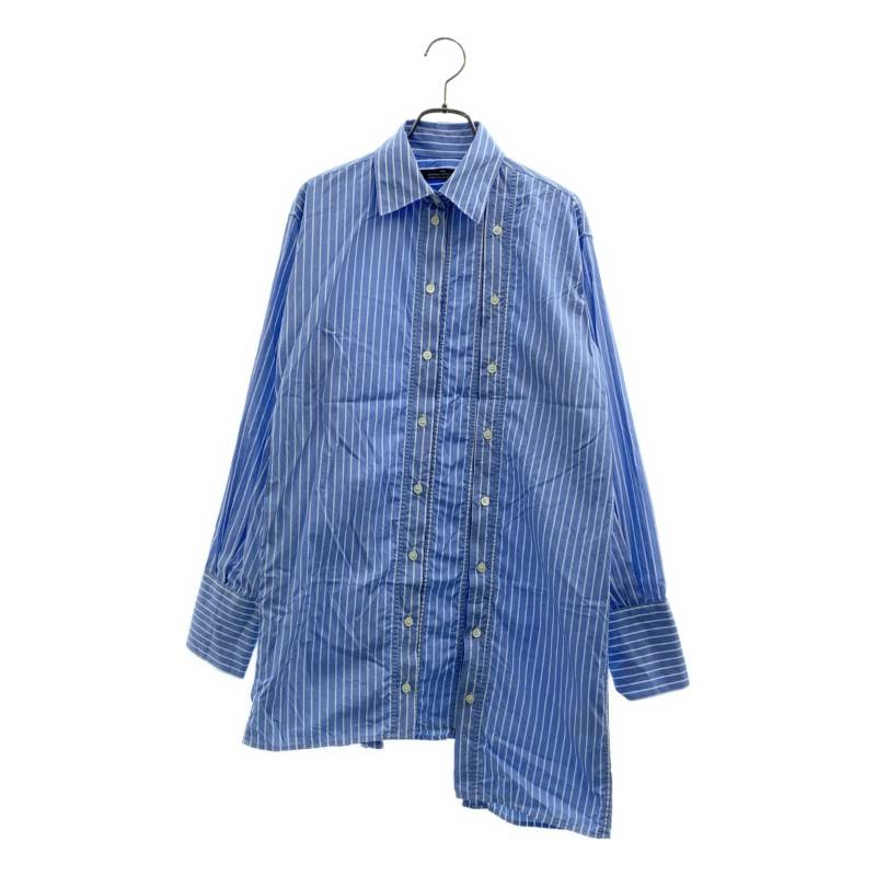Rokh / ロック | コットンストライプ アシンメトリー シャツ | 38 | ブルー | レディース