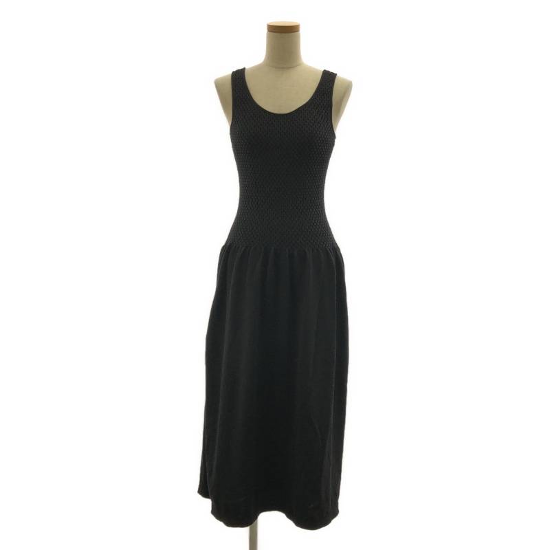 【美品】 theory / セオリー | BLEECKER COTTON TEXTURE DRESS ニット ワンピース | M | ブラック | レディース