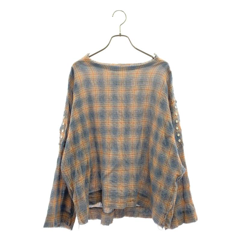 FACCIES / ファチーズ | check pullover shirts チェック カットオフ シャツ | 1 | ブルー/ベージュ | メンズ 4,585円