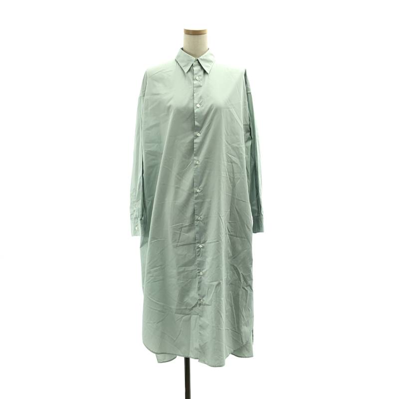 【美品】  Graphpaper / グラフペーパー | 2022SS | Broad oversized shirt dress / オーバーサイズ ボリューム シャツ ワンピース | 00 | MINT | レディース
