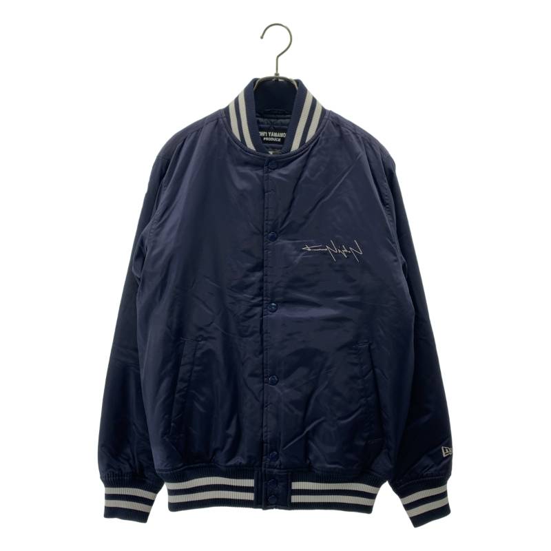 【美品】 YOHJI YAMAMOTO / ヨウジヤマモト | 2017AW | × NEW ERA / ニューエラ バックプリント バーシティジャケット スタジャン | 2 | ネイビー | メンズ