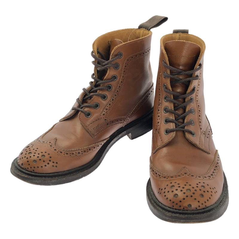 Tricker's / トリッカーズ | レザー ウィングチップ レースアップ ブーツ | 5 1/2 | ライトブラウン | レディース