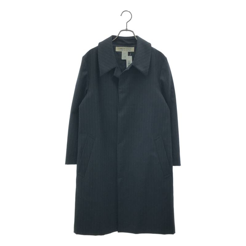COMME des GARCONS COMME des GARCONS / コムコム | ウール ストライプ ステンカラーコート | M | ブラック | レディース|KLD 店