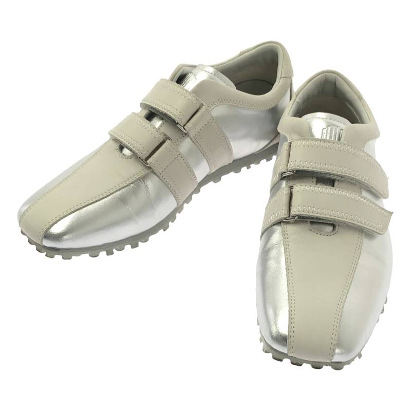 【美品】 FETICO / フェティコ | SQUARE-TOE LEATHER SNEAKERS ローカット スニーカー | 37 | シルバー/ホワイト | レディース