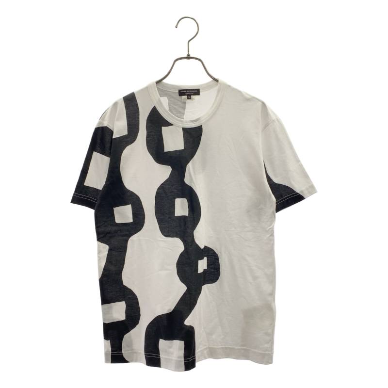 COMME des GARCONS HOMME PLUS / コムデギャルソンオムプリュス | 2014AW | 両面プリント Tシャツ カットソー | S | ホワイト/ブラック | メンズ