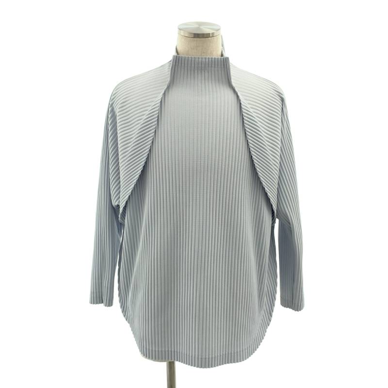 HOMME PLISSE ISSEY MIYAKE / オムプリッセイッセイミヤケ | 変形 プリーツ ハイネック プルオーバー | 2 | ライトグレー | メンズ