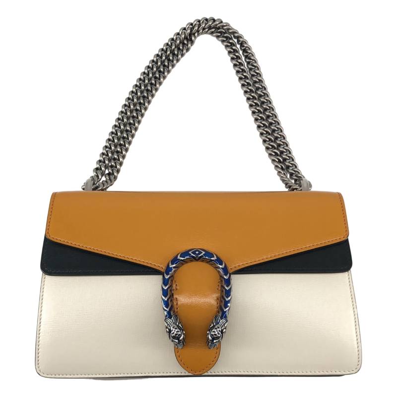 【美品】 GUCCI / グッチ | ディオニュソス トリコロール チェーンショルダーバッグ | イエロー/ブラック/ホワイト | レディース