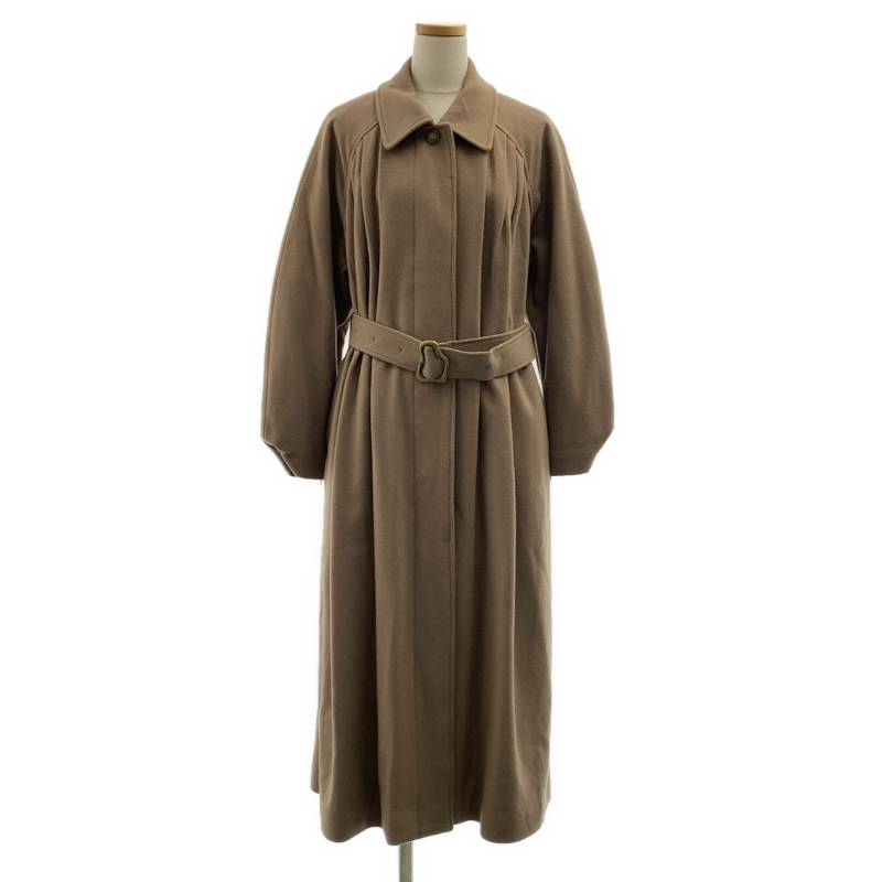 AMERI / アメリ | UND FRONT GATHER OPEN SLEEVE COAT ロングコート | S | ブラウン | レディース