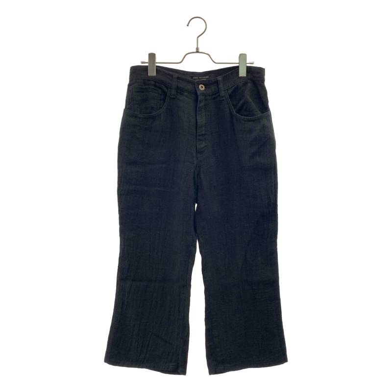 JUNYA WATANABE COMME des GARCONS / ジュンヤワタナベ | 2015SS | 製品染め リネン フレアパンツ | S | ブラック | レディース
