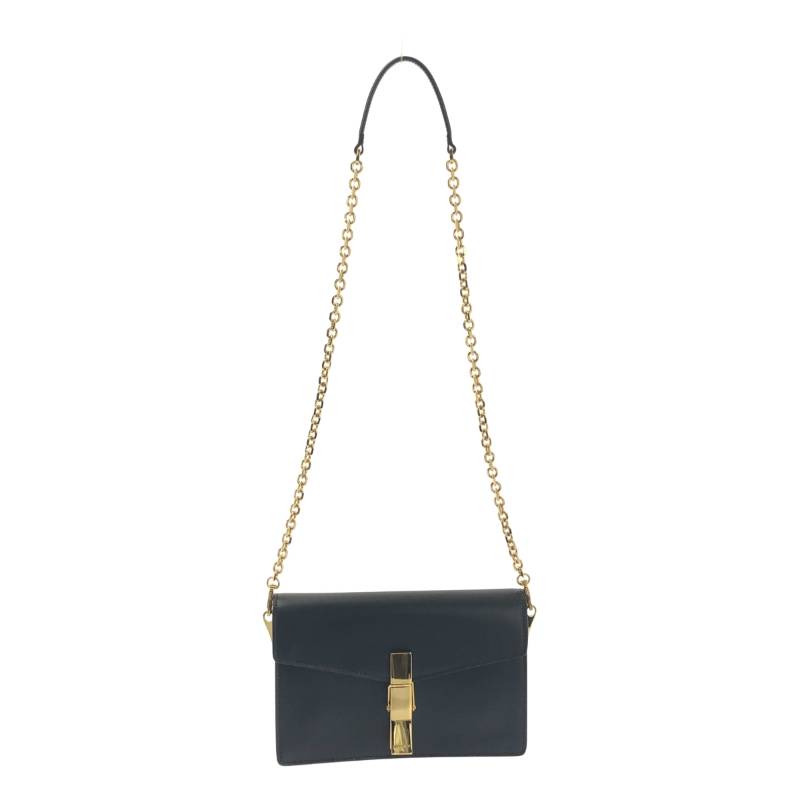 【新品】 ZANCHETTI / ザンケッティ | Clip レザー ショルダーバッグ | ブラック/ゴールド | レディース