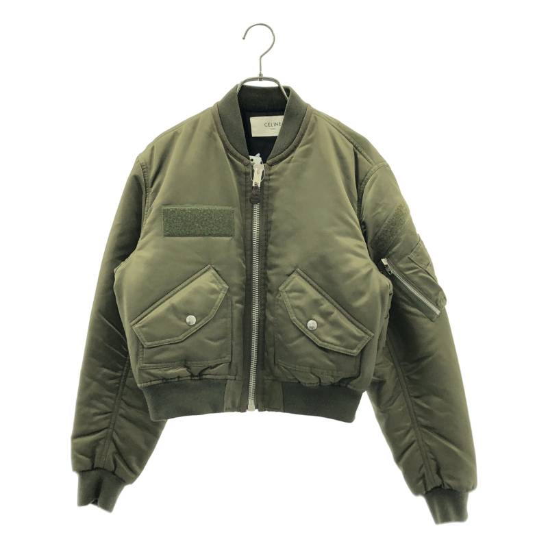 CELINE / セリーヌ | 2024SS | Nylon Cropped Bomber Jacket MA-1 ジャケット | 36 | カーキ | レディース