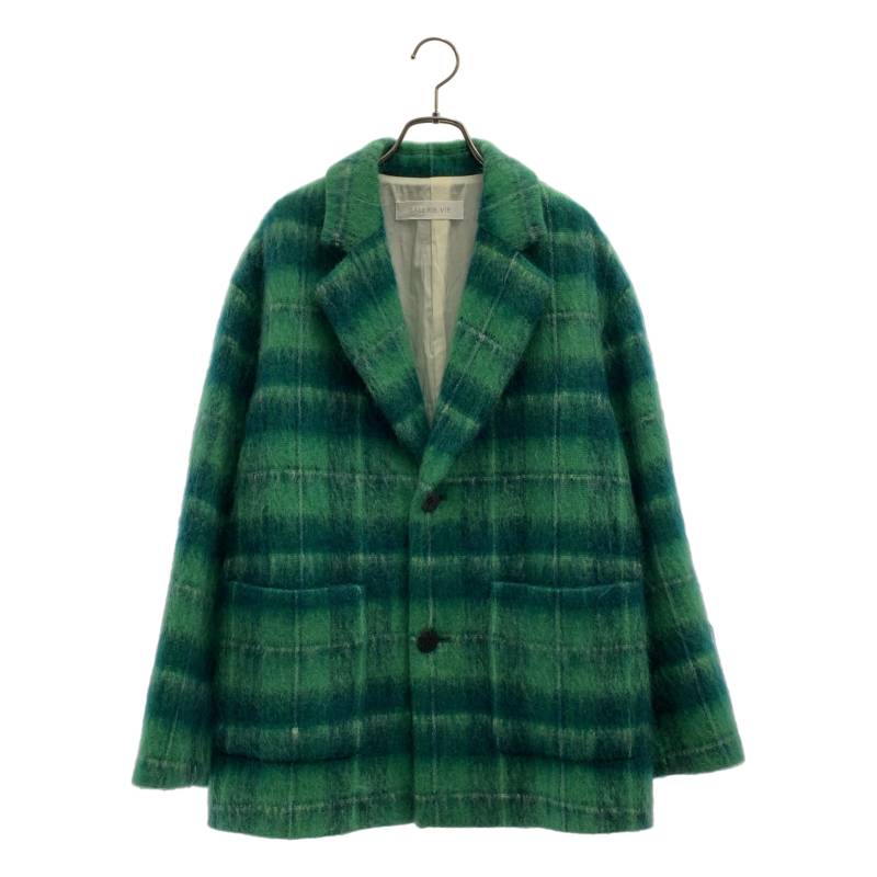 【美品】  GALERIE VIE / ギャルリーヴィー | シャギークロス テーラードジャケット | F | グリーン | レディース