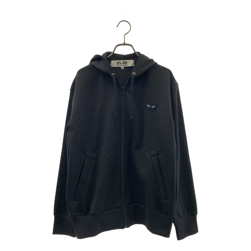 【美品】 PLAY COMME des GARCONS / プレイコムデギャルソン | ハートワッペン フーデッド パーカ | M | ブラック | レディース
