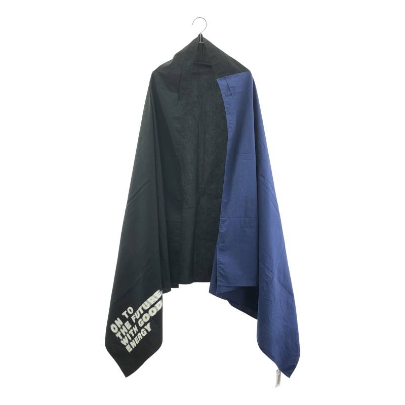 COMME des GARCONS / コムデ給仕 | 2021SS | シワ製作 綿織物 ロゴタイプ 大判 袈裟 | 黒いこと/青み