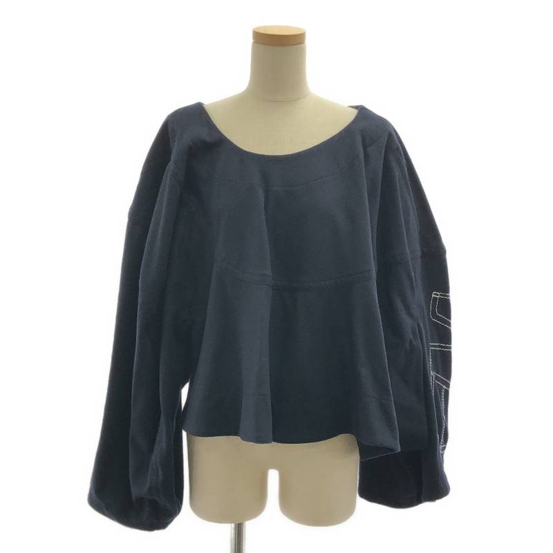 COMME des GARCONS / コムデ給仕 | 2009AW | 羊毛 うつり変わり 非対称 編み目細工物 バックジップ ズボン下 | S | 米国海軍 | レディース