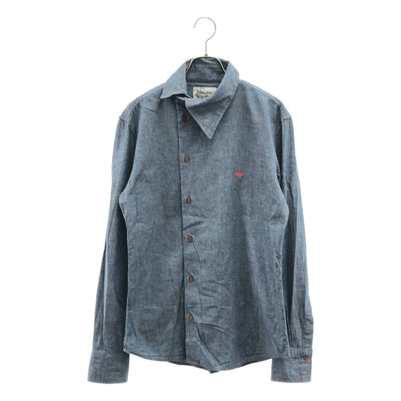 Vivienne Westwood MAN / ヴィヴィアンウエストウッドマン | アシンメトリー シャンブレーシャツ | 44 | インディゴ | メンズ