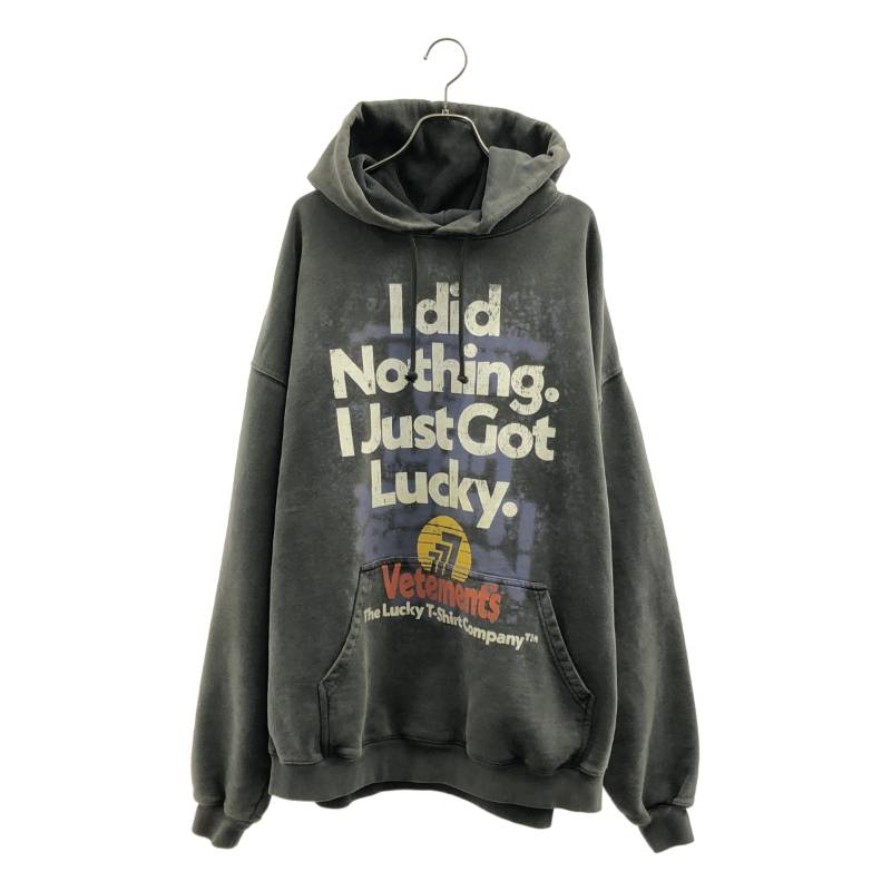 VETEMENTS / ヴェトモン | I Got Lucky Hoodie ヴィンテージ産業 フーディー 汗水 | XS | 薄墨色 | メンズ