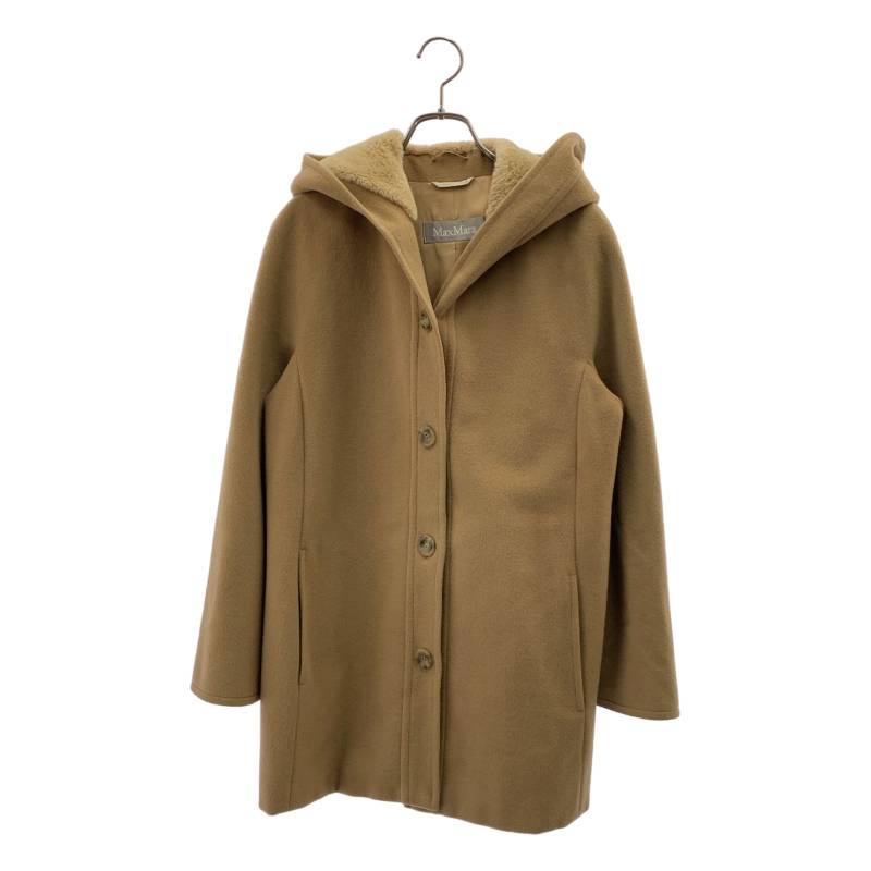 【美品】  Max Mara / マックスマーラ | 毛糸 フーデッド 厚地の外套 | 40 | ベージュ | レディース