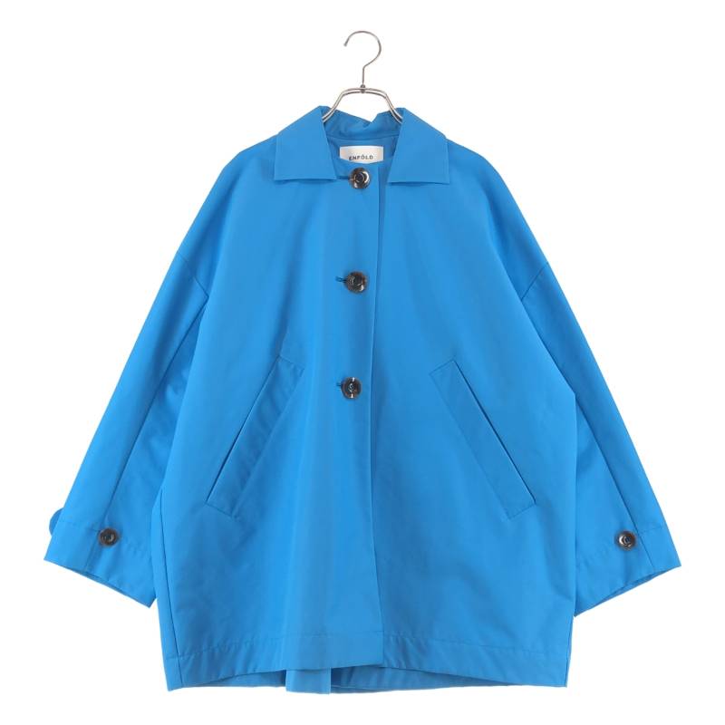 【美品】  ENFOLD / エンフォルド | RAIN BOX JACKET 撥水 ボックス ジャケット | 36 | ライトブルー | レディース